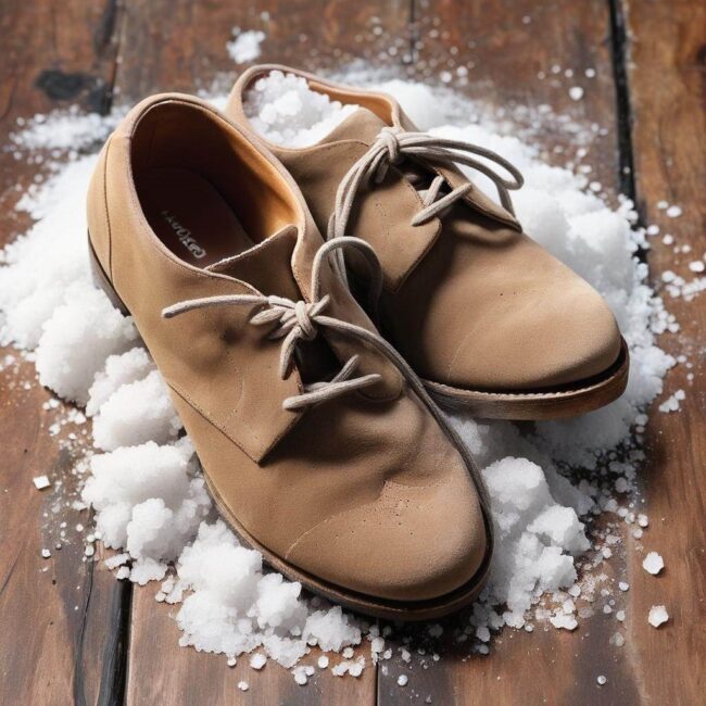 Jak pozbyć się białych plam od soli na butach zamszowych